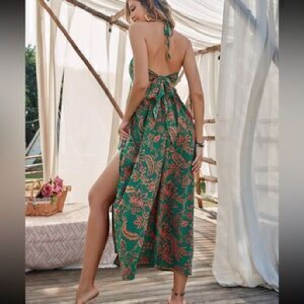Boho floral print shirred cami maxi dress - Picture 1 of 3